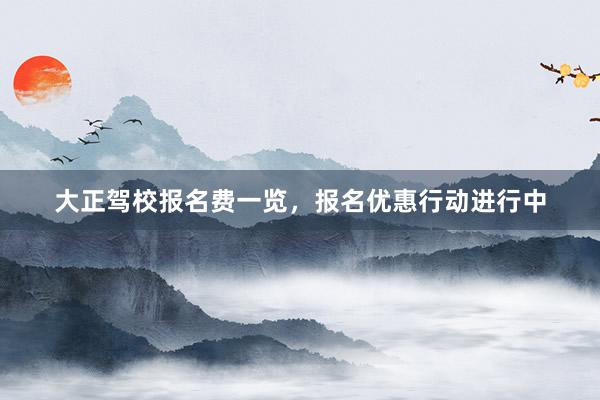 大正驾校报名费一览，报名优惠行动进行中